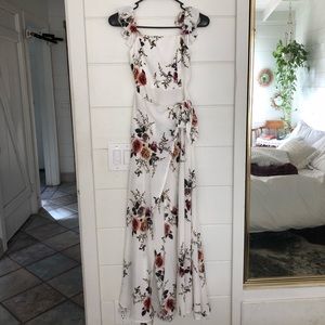 Who I Am floral maxi wrap dress
